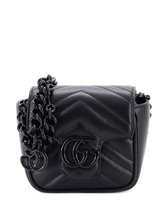 Gucci GG Marmont Flap Matelasse Leather Mini belt bag - Zwart