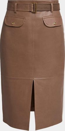 Moncler Leather Pencil Skirt