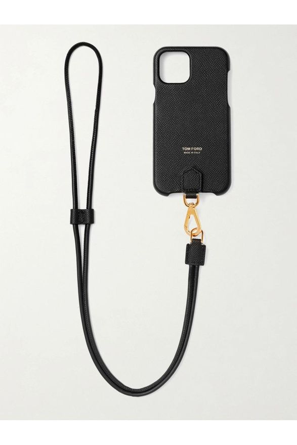 Tom Ford Logo-Print Full-Grain Leather iPhone 11 Pro Case with