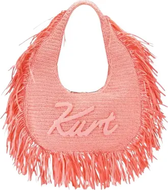 Kurt Geiger Tassen, Dames, Roze, ONE Size, Grote Hobo Fringe Tas