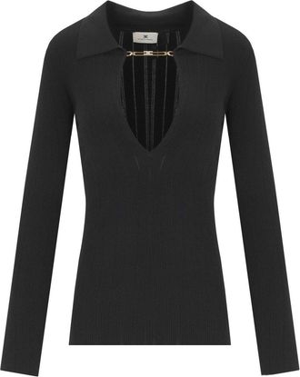 Elisabetta Franchi MAGLIA POLO NERA ELISABETTA FRANCHI
