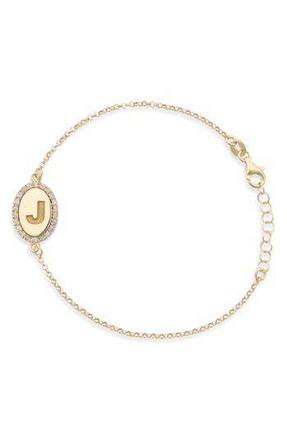 Meshmerise Diamond Initial Disc Bracelet in Yellow-J at Nordstrom Rack