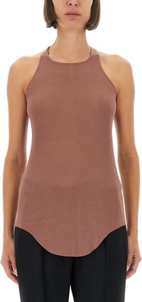 Rick Owens Pink Solid Halter Neck Top