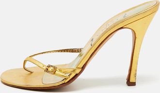 Gina Gold Leather Thong Sandals