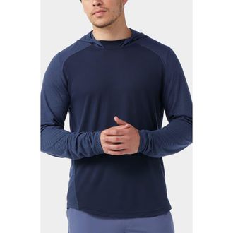 Smartwool Active Mesh Pulllover Hoodie in Nightfall Deep Navy at Nordstrom, Size Xx-Large