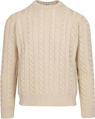 FILIPPO DE LAURENTIIS Gc 3Mlwm 7T 061 - Heren - Ronde hals truien - Beige - M - Wol - Truien & Vesten