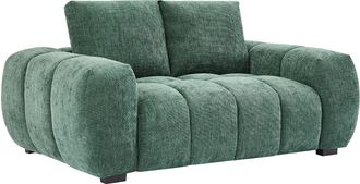 Vente-Unique Sof&aacute; de 2 plazas en tela texturizada verde BERENIA