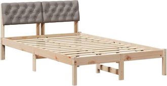 vidaXL Estructura De Cama Con Cabecera Marr&oacute;n Y Taupe 120 X 190 Cm Vidaxl