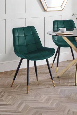 Julian Bowen Hadid Upholstered Dining Chair (Set of 2) in Green
