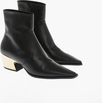 Bottega Veneta Leather TOKYO Western Booties with Metal Heel 5cm size 36,5