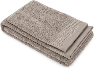 KASANOVA Set asciugamano viso e ospite cotone bordatura grigio