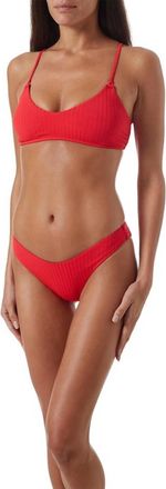 Melissa Odabash Vienna Ribbed Top In Red