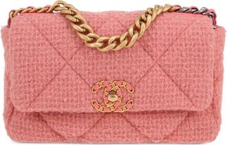 Chanel 2020 19 tweed shoulder bag - women - Canvas - One Size - Pink