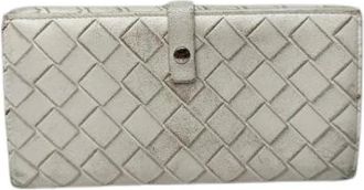 Bottega Veneta Pre-owned Vintage Intrecciato Portemonnee - Dames - Vintage Accessoires - Wit - ONE Size - Leer - Vintage