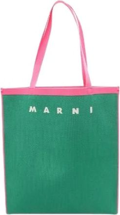 Marni Pre-owned Logo Tote Bag - Dames - Vintage Shopper - Groen - ONE Size - Polyester - Vintage