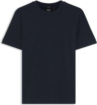 BOSS Geometric-jacquard T-shirt in cotton