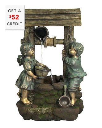 Sunnydaze Children At The Well Outdoor Water Fountain Water Feature W/ Led With $52 Credit