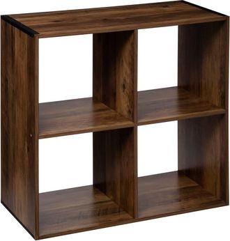 5five Simply Smart 5five Simply Smart - Estanter&iacute;a Mix Con 4 Compartimentos De Madera Industrial En Forma De Cubo - Marr&oacute;n