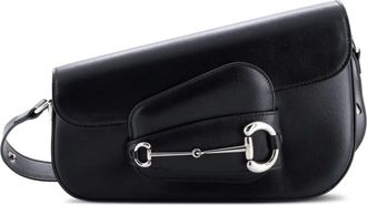 Gucci Horsebit 1955 Asymmetric Leather Small shoulder bag - Zwart