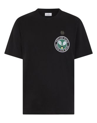 Philipp Plein Round Neck T-Shirt Patch Tennis