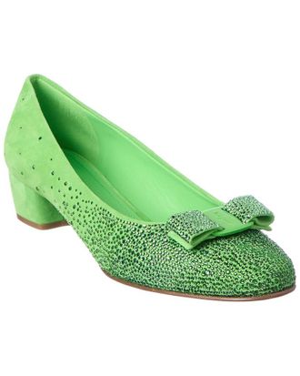 Ferragamo Embellished Suede Pump