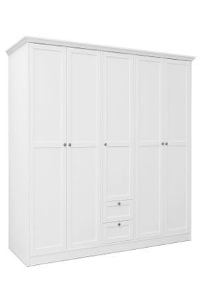 MID.YOU Mid.you Dreht&uuml;renschrank, Wei&szlig;, Holzwerkstoff, 6 F&auml;cher, 2 Schubladen, 190x200x67 cm, Schlafzimmer, Komplette Schlafzimmer und Serien, Schlafzimmerser