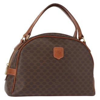 Celine Vintage Macadam Handbag Canvas And Leather Brown Canvas Handbag (Pre-Owned)