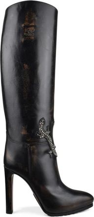 Ralph Lauren Remmy Hoge Laarzen - Dames - Laarzen met Hak - Bruin - 37 1/2 EU - Leer - Schoenen