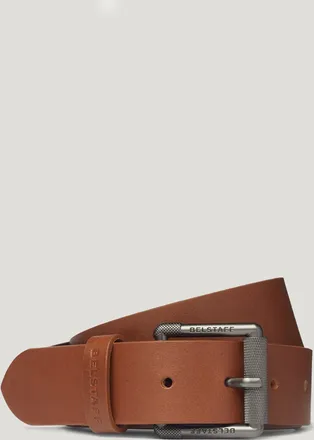 Belstaff Cintura Con Fibbia Roller Unisex Pelle Di Vitello Marrone Terra Xl