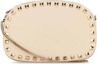 Valentino Garavani Ivory Leather Rockstud Crossbody Bag