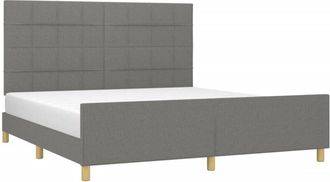vidaXL Cama Sin Colch&oacute;n De Tela Gris Oscuro 180x200 Cm Vidaxl