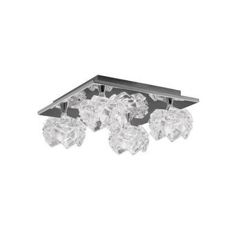 Netlighting Artic Flush Ceiling 4 Light G9 Square Polished Chrome in Grey