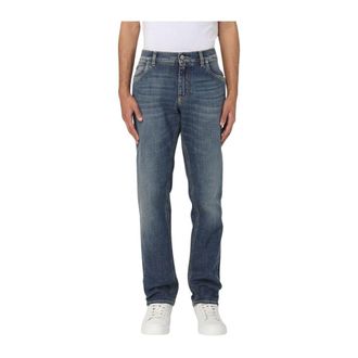Dolce & Gabbana Straight Fit Jeans, male, Blue, 3XL, Stylish Blue Straight Leg Jeans