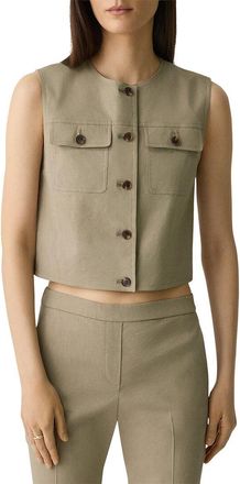 Theory Linen-Blend Trucker Vest