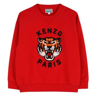Kenzo Boys Lucky Tiger Sweatshirt in Red - male - Kenzo - Kids Sweatshirts - Red - 5 Y - Kids