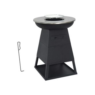 Sweeek Brasero barbacoa con espacio de almacenamiento, &oslash;59cm, negro