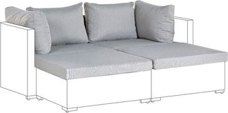 Beliani Conjunto De Fundas De Poli&eacute;ster Gris Asiento Respaldo Resistente Rayos Uv Noto