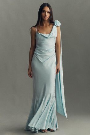 BHLDN Isla Rose Scarf Maxi Slip Dress