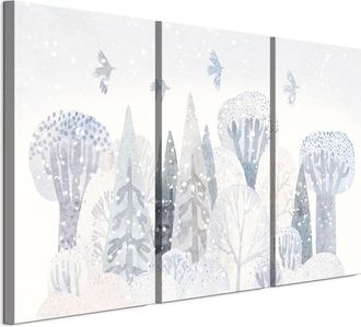 OEM Cuadro Sobre Lienzo Italiano De 90 X 60 Cm, Tr&iacute;ptico - Estilo Escandinavo - Naturaleza Cuadro Sobre Lienzo Italiano De 120 X 80 Cm, Tr&iacute;ptico - Estilo 