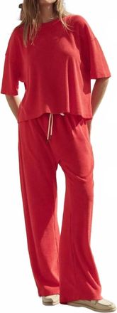 The Great. Micro Terry Horseshoe Sweat Pant In Pimento