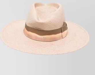Borsalino barbara straw hat wide brim ribbon