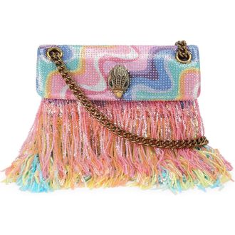 Kurt Geiger Mini Kensington Fringe Convertible Crossbody Bag in Pink Multi at Nordstrom