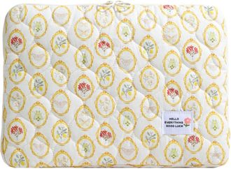 Generic 11/13/15 In Fluffy Laptop Bag Shockproof Padded Laptop Case Quilted Laptop Protective Bag Soft for School Work Business (Style 5)