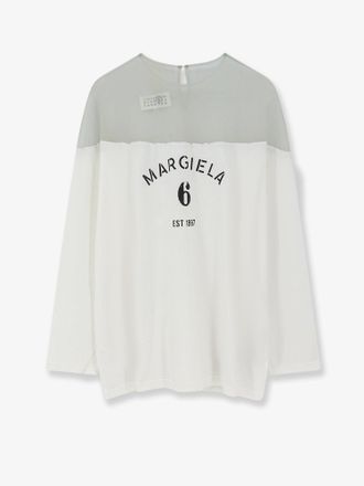 Maison Margiela T-shirt in cotone con inserto in voile - MM6 MAISON MARGIELA - gender_Woman