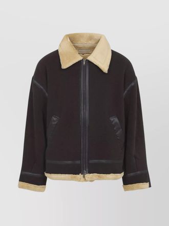 MASTERMIND WORLD cotton mouton jacket shearling collar