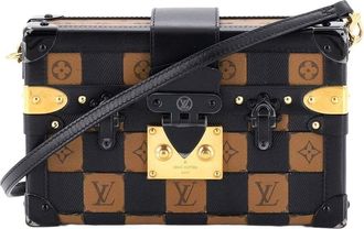 Louis Vuitton Brown Damier Tressage Monogram Canvas & Leather Petite Malle (Authentic Pre-Loved)