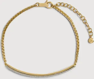 Monica Vinader Gold Fiji Mini Bar Chain Bracelet