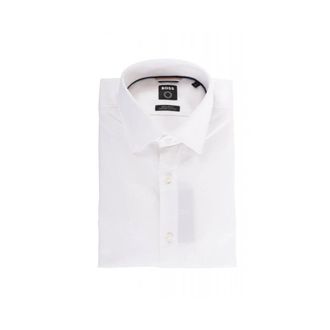 HUGO BOSS Overhemden, Heren, Wit, M, Leer, Regular Fit Shirt H-JOE-soft-C1-214