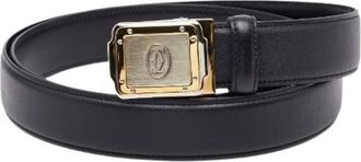 Cartier Pre-owned Belts, male, Black, Size: ONE SIZE Pre-owned Must Line Santos Leather Belt