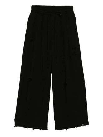 Team Wang distressed track pants - Black